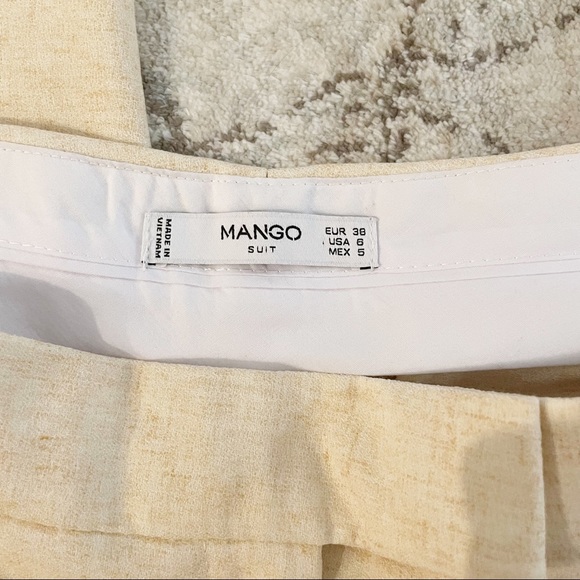 Mango Suit Dress Trousers in Heathered Butter Cream/Yellow Size 6 - Picture 4 of 10